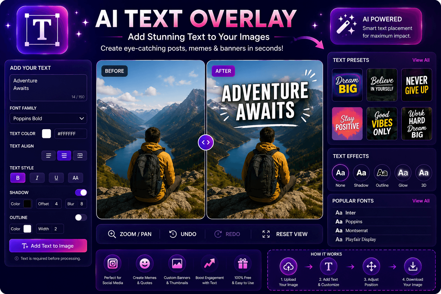 Text overlay on image preview